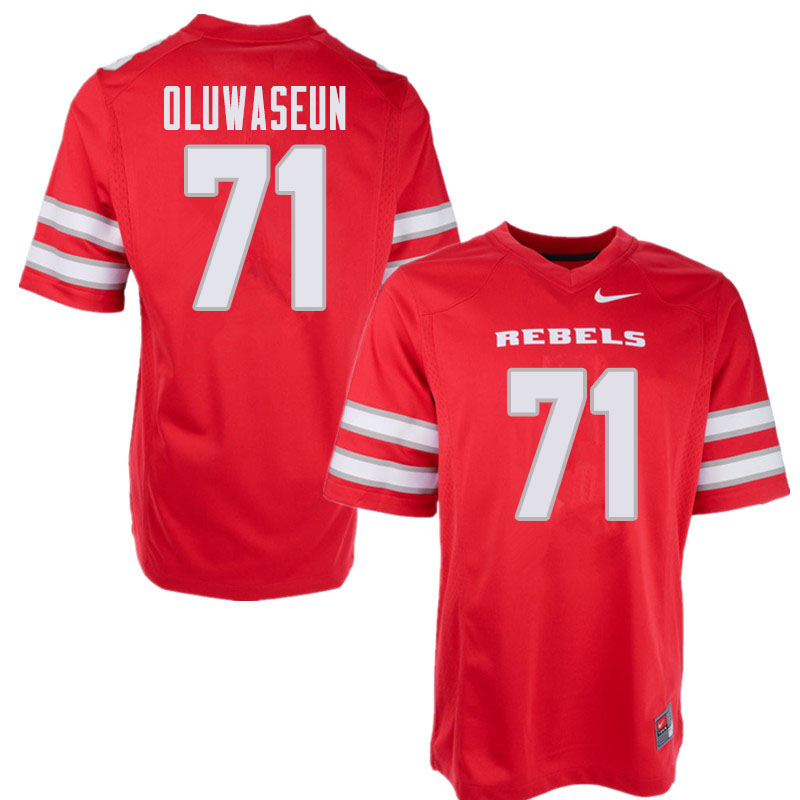 Men's UNLV Rebels #71 Justice Oluwaseun College Football Jerseys Sale-Red - Click Image to Close